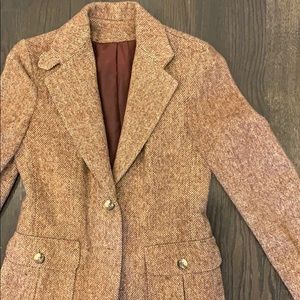 Beautiful vintage tweed fitted blazer jacket